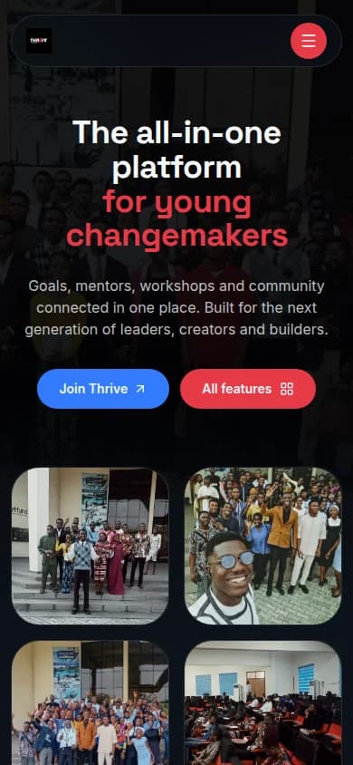 Thrive website screenshot