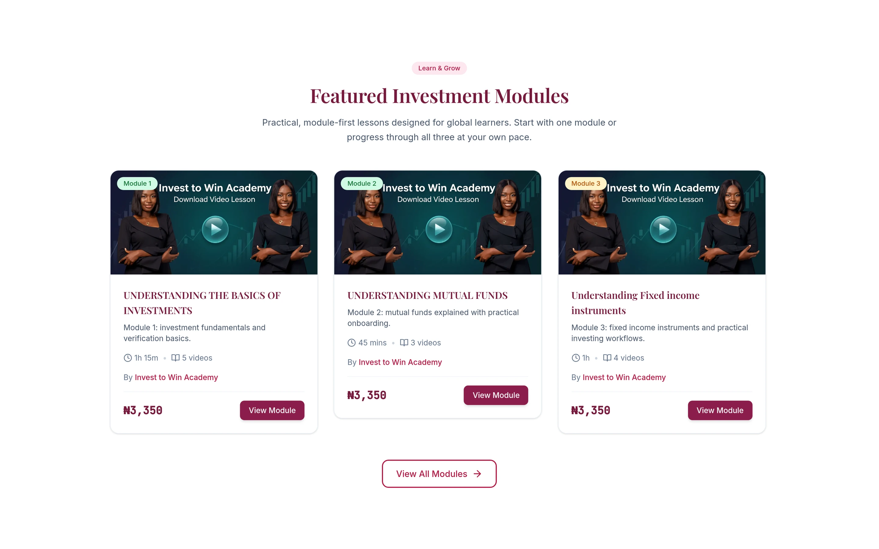 Invest To Win Academy interior section 1